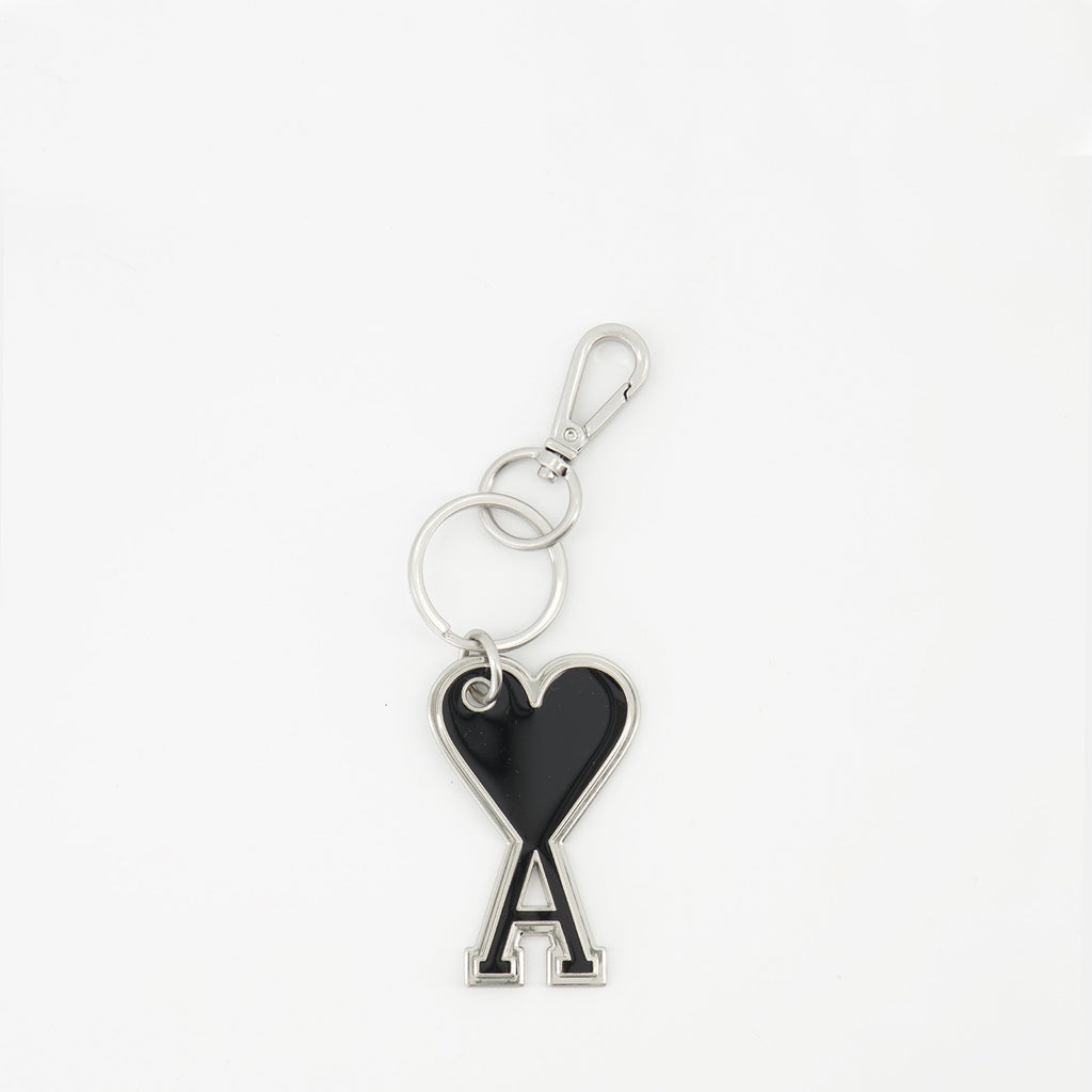 keychain, Ami de Coeur, black keychain, unisex accessory, metal keychain