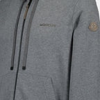 Image of Gray Zip Sweater by Moncler for Men - Season Autumn-Winter 2025 - Product detail view 2