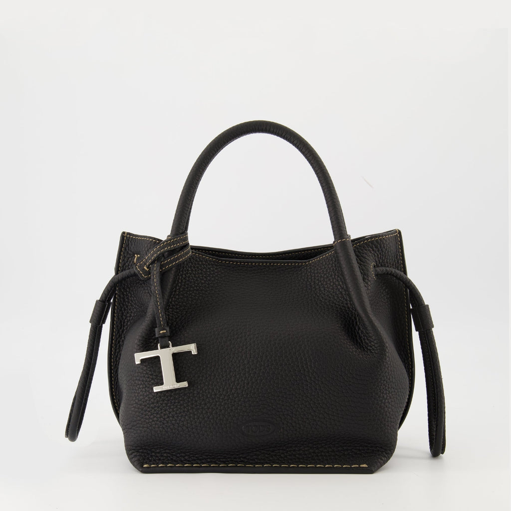 Tod's bucket bag, black leather bag, grained calf leather, Italian designer accessories, Fall-Winter 2025 collection