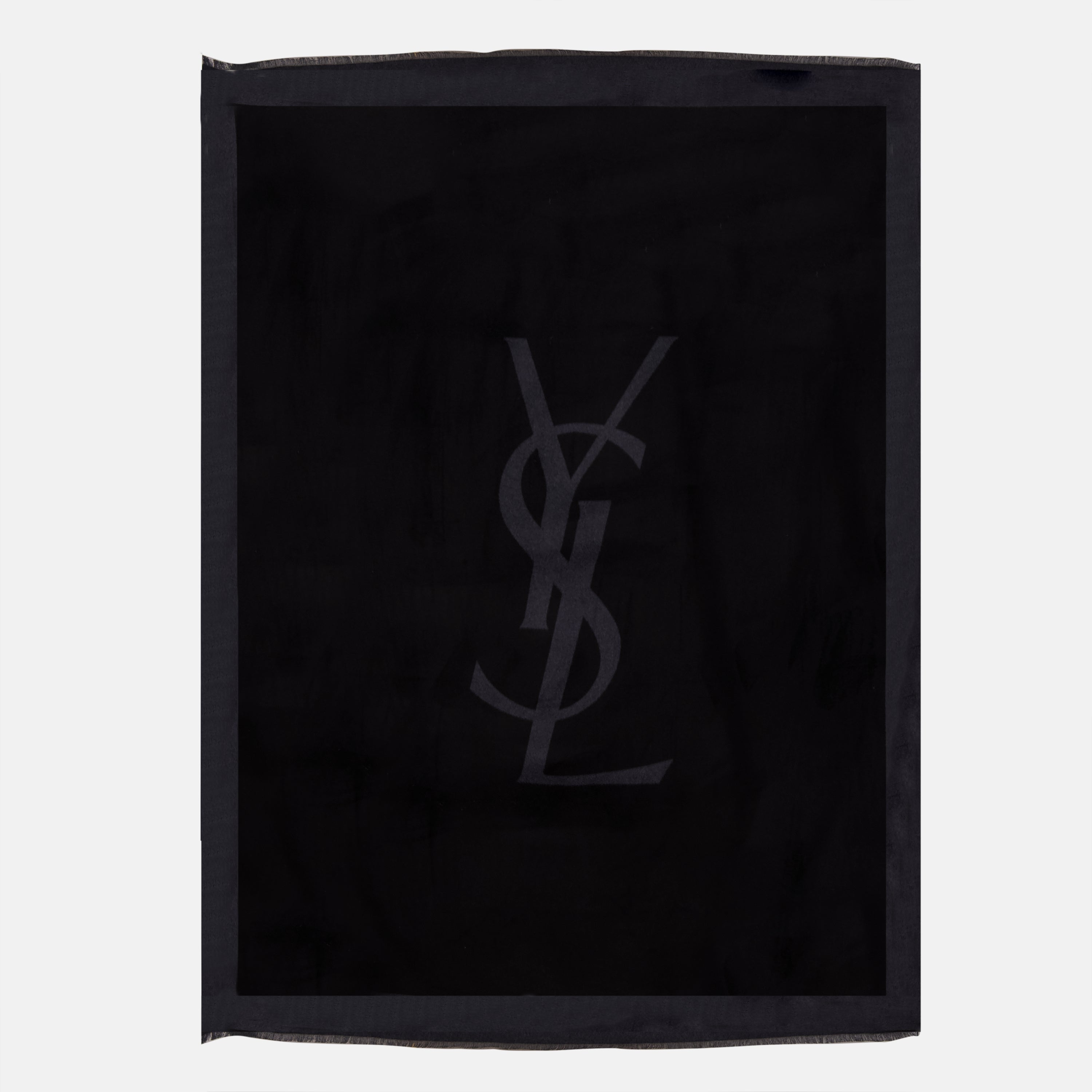 생로랑 남성용 카산드르 체크 실크 스카프 이미지 - 2025 가을-겨울 시즌 - 앞면 보기