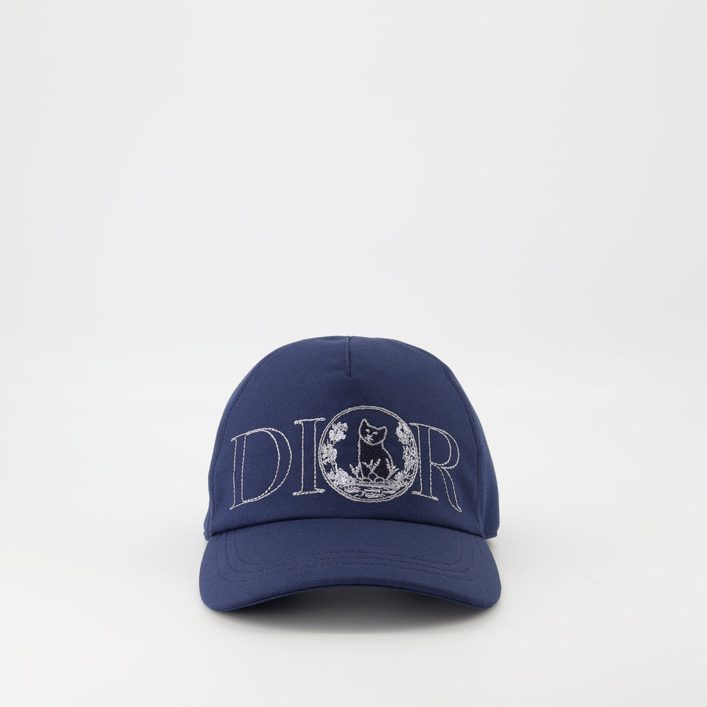 Dior Hylton Nel cap, navy blue cap, embroidered logo cap, cotton cap, Spring-Summer 2025 accessories