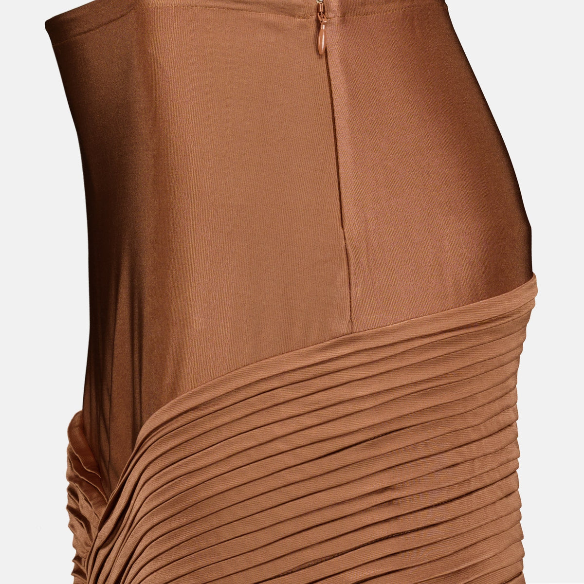 Brown Satin Mini Skirt