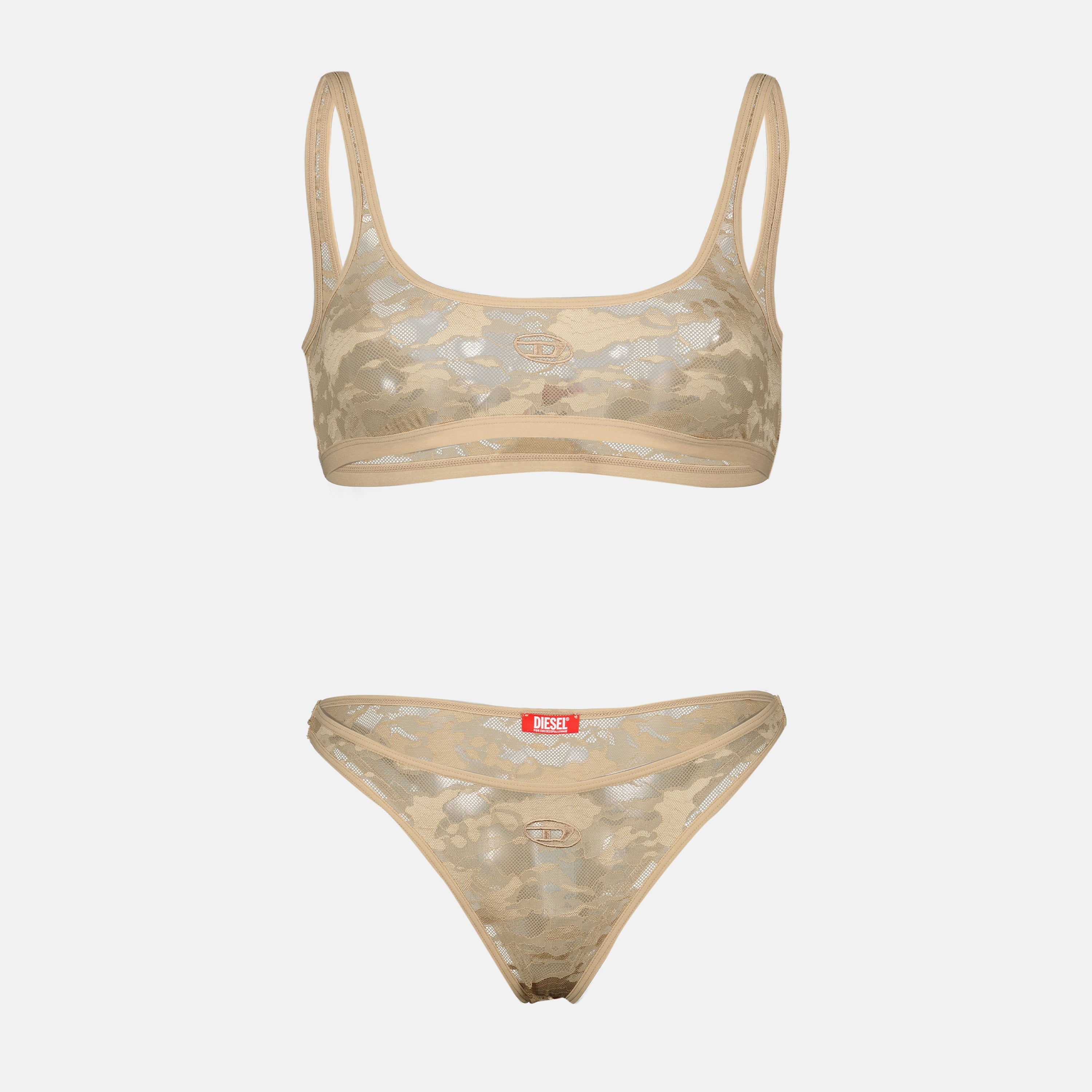 Lace Tanga, Beige Lingerie, Diesel Tanga, Women's Lingerie, Spring-Summer 2025