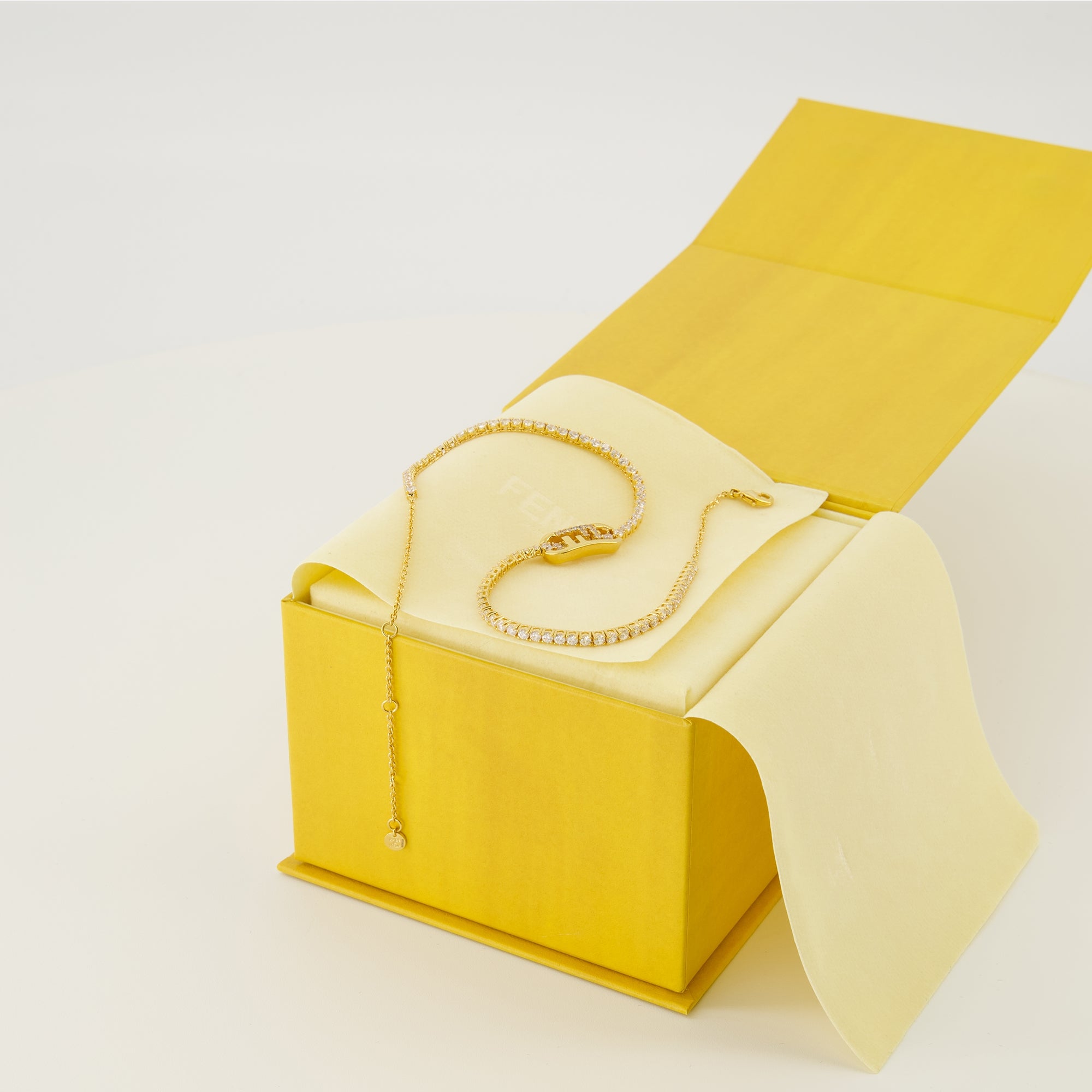 Fendi collar, brass accessory, crystal embellishment, adjustable collar, designer jewelry