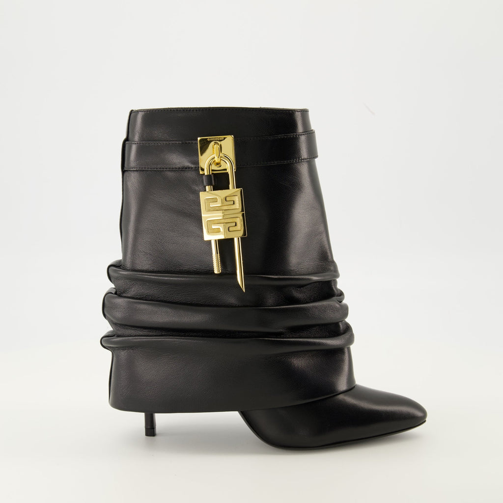 Givenchy boots, nappa leather, ankle boots, Shark Lock Stiletto, designer footwear