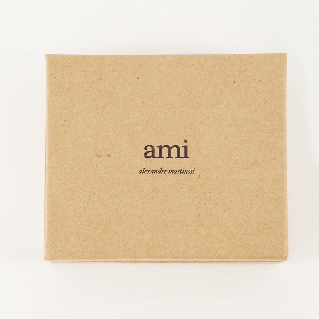 Ami Paris cardholder, light blue cardholder, smooth leather accessory, Ami de Coeur collection, unisex cardholder