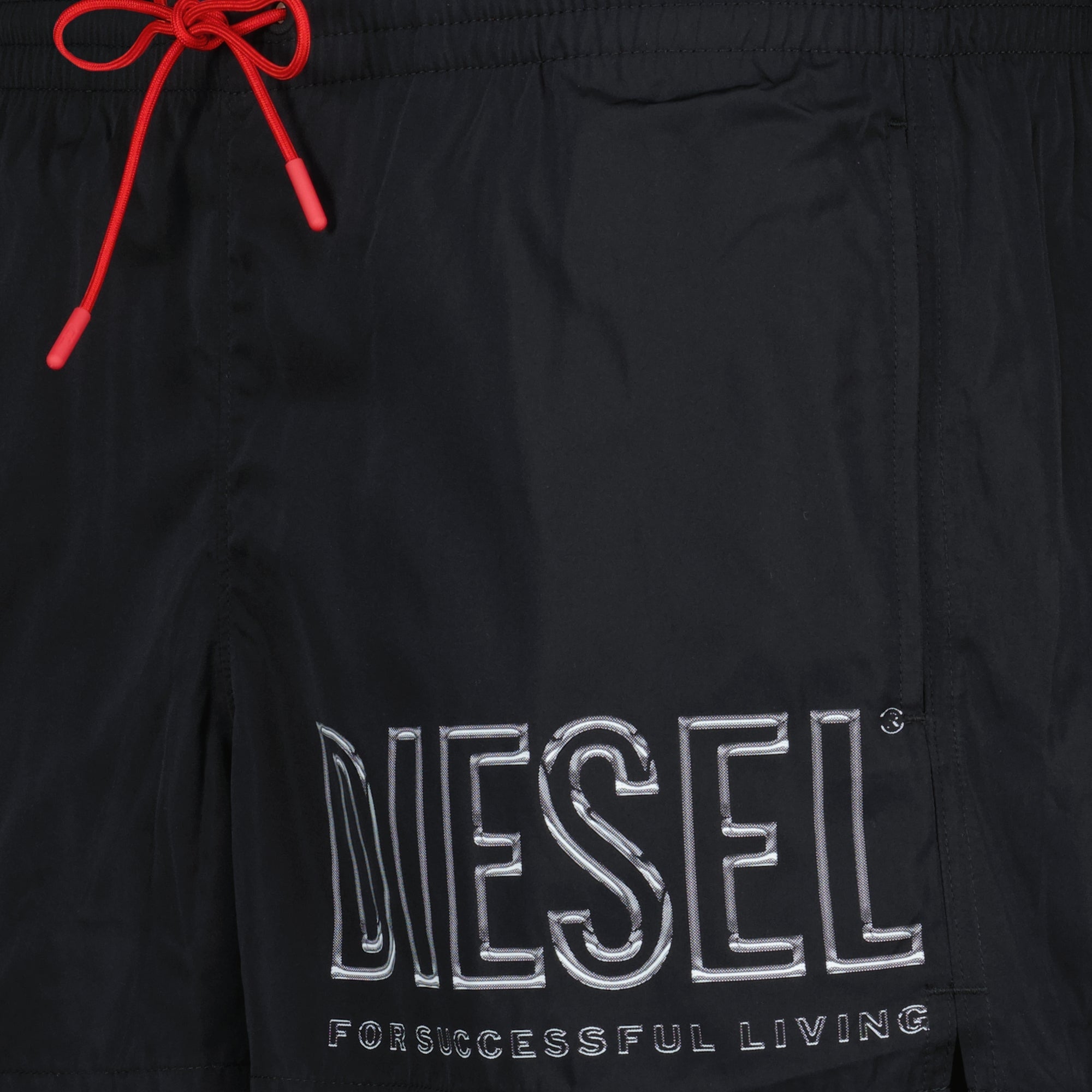Image of Diesel Black Logo Swim Shorts by Diesel for Men - Season Spring-Summer 2026 - Detail View 1