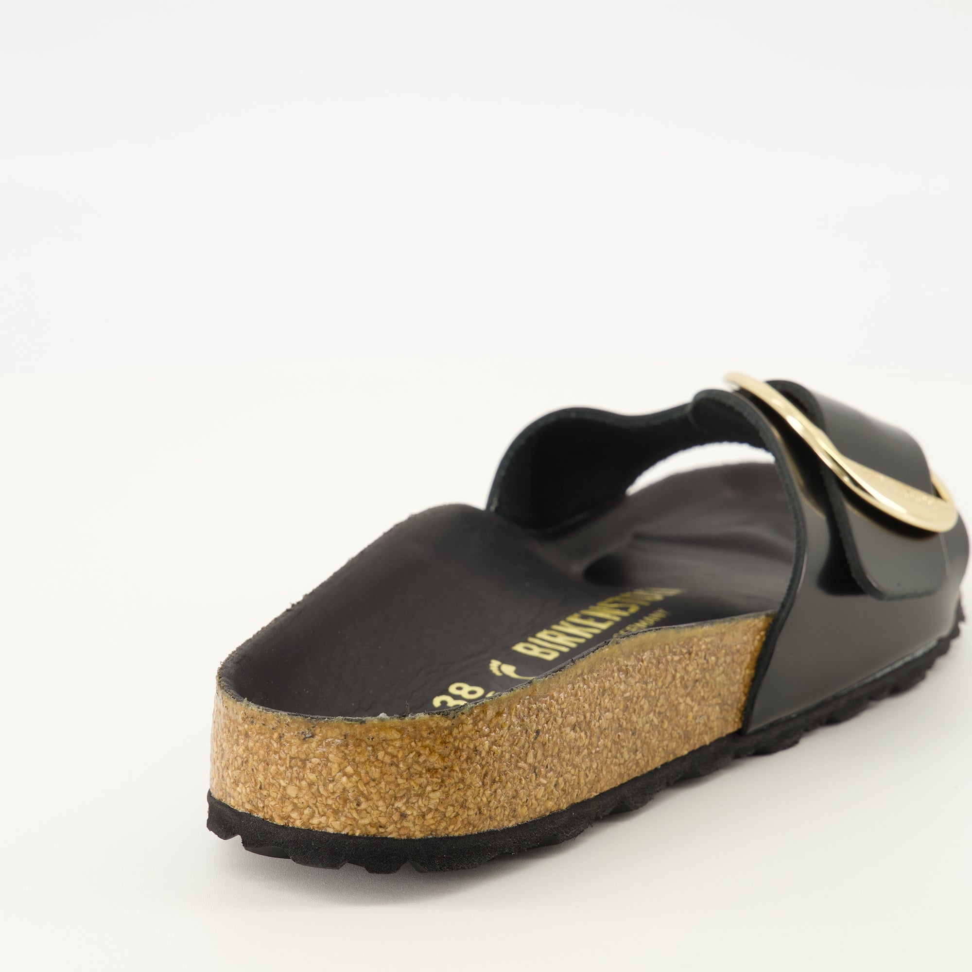 Birkenstock sandals, Madrid Big Buckle, glossy leather sandals, comfortable footwear, adjustable sandals