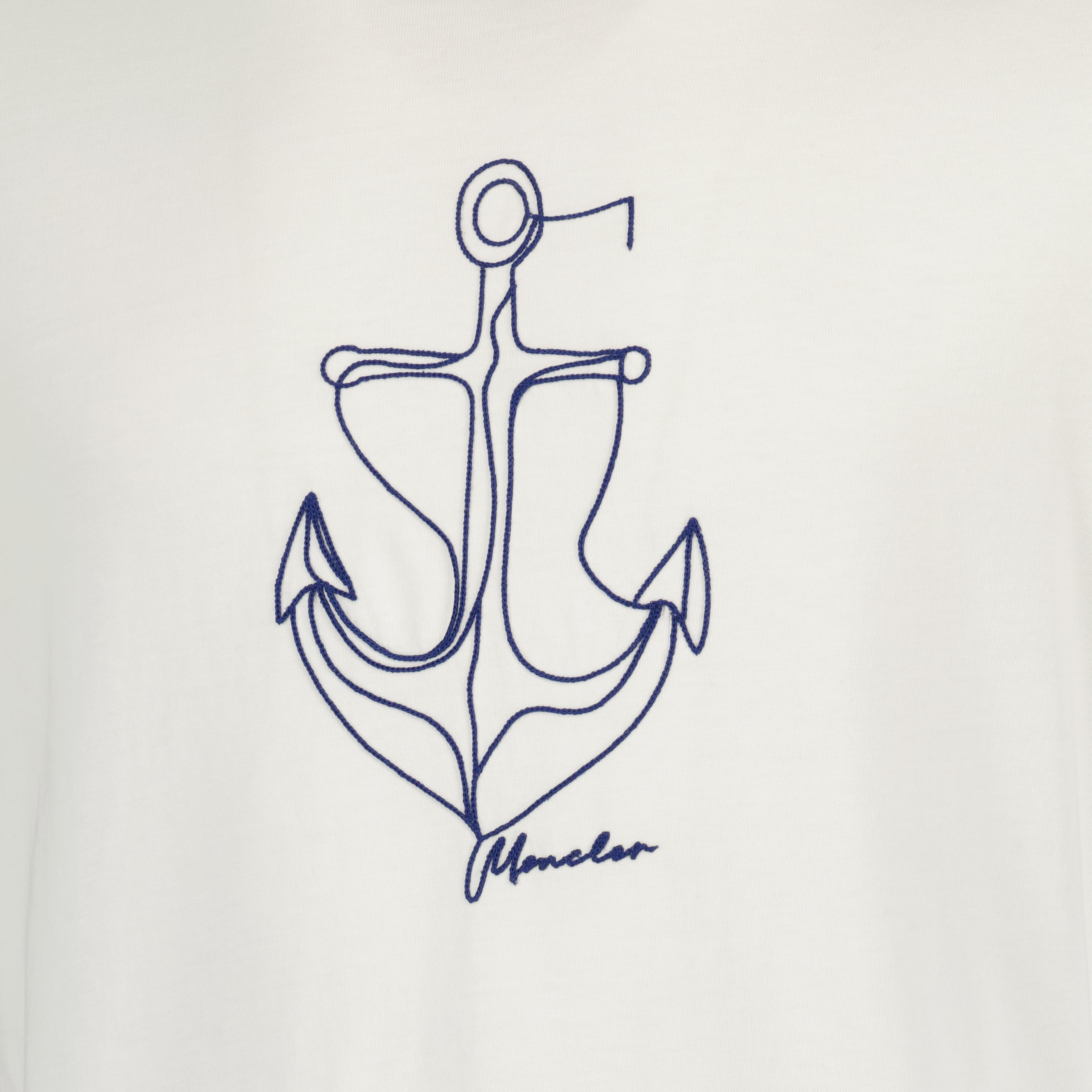 White Embroidered Cotton T-Shirt - Moncler - Men | WE IN STYLE