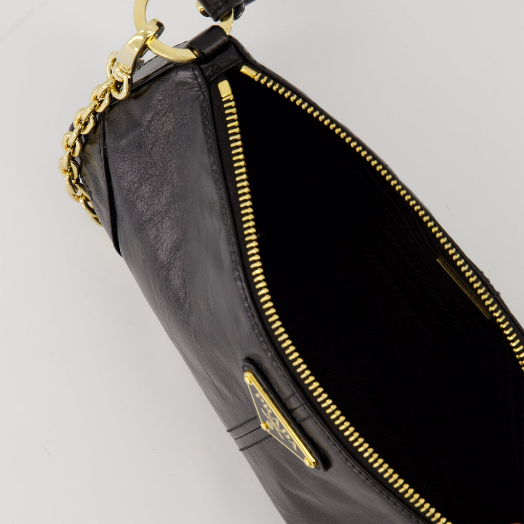 Prada handbag, Le Sac Re-Edition 2002, black leather bag, designer accessories, contemporary style bag