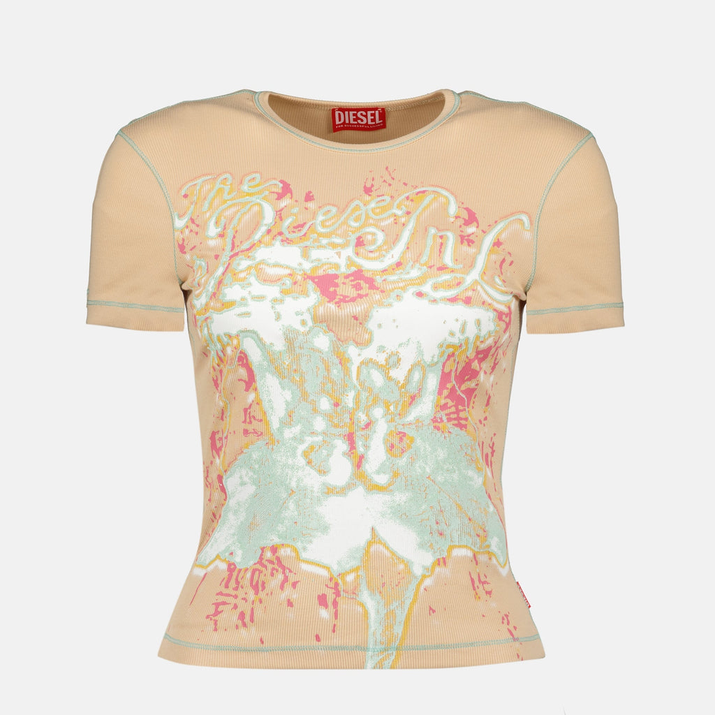 Bild des rosa T-Shirts Brenda von Diesel für Frauen - Saison Frühling-Sommer 2026 - Vorderansicht