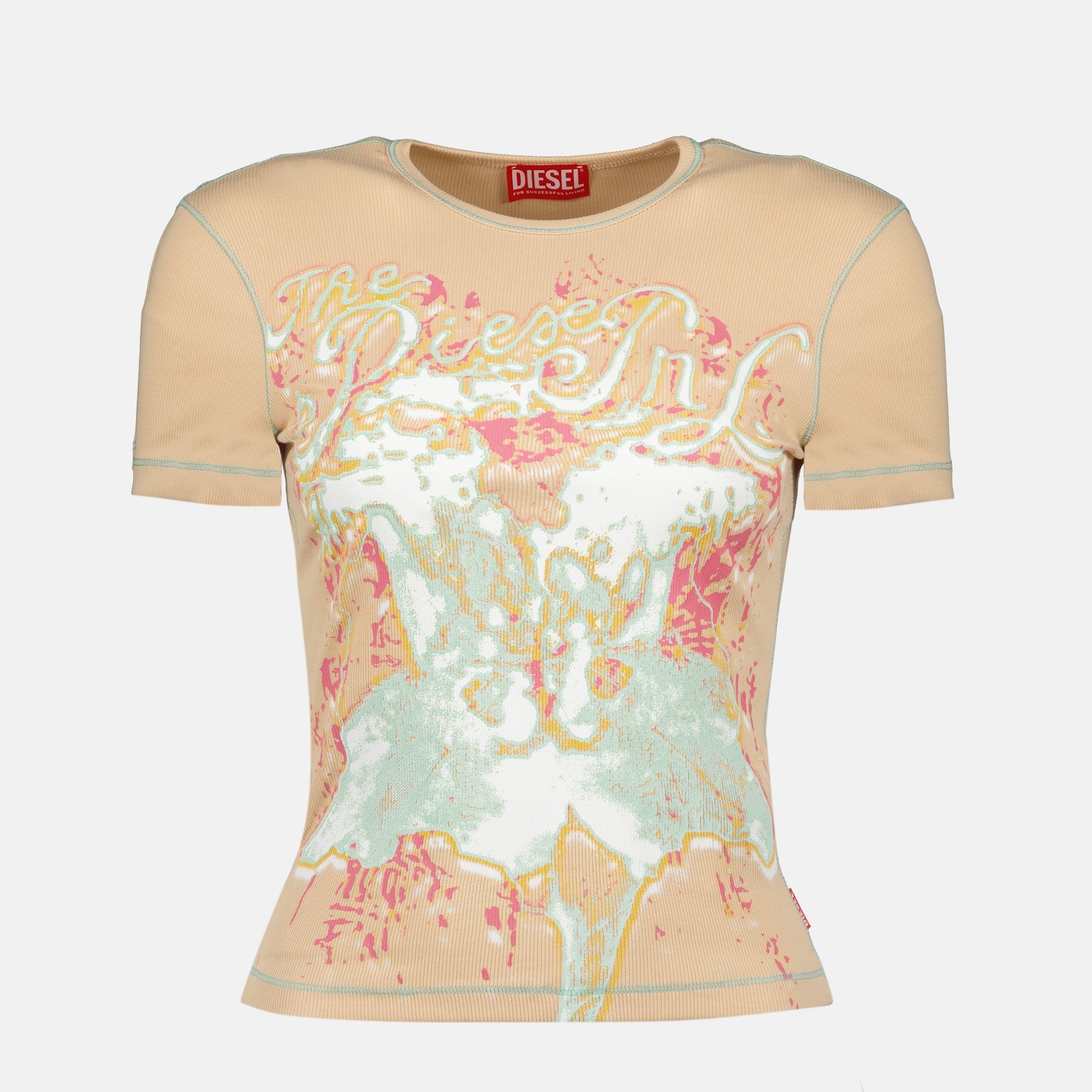 Image du top t-brenda rose par Diesel pour Femmes - Saison Printemps-Été 2026 - Vue de face