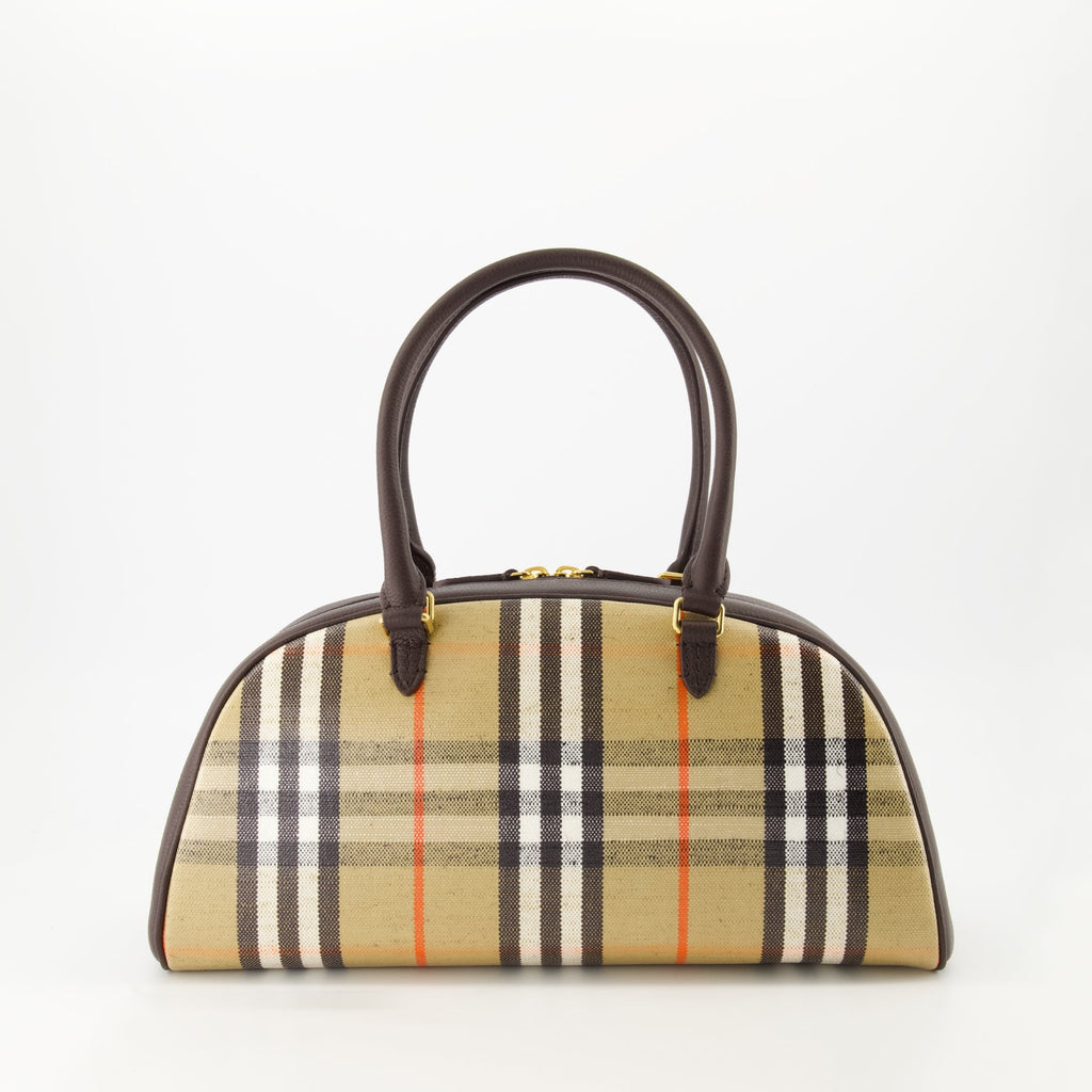 Burberry Bowling Bag, Check Bag, Luxury Accessories, Modern Handbag, Fashion