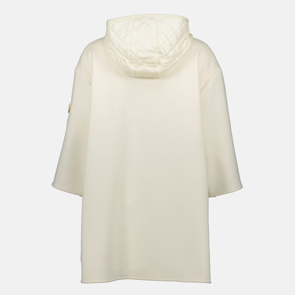 ホワイトウールジップケープ