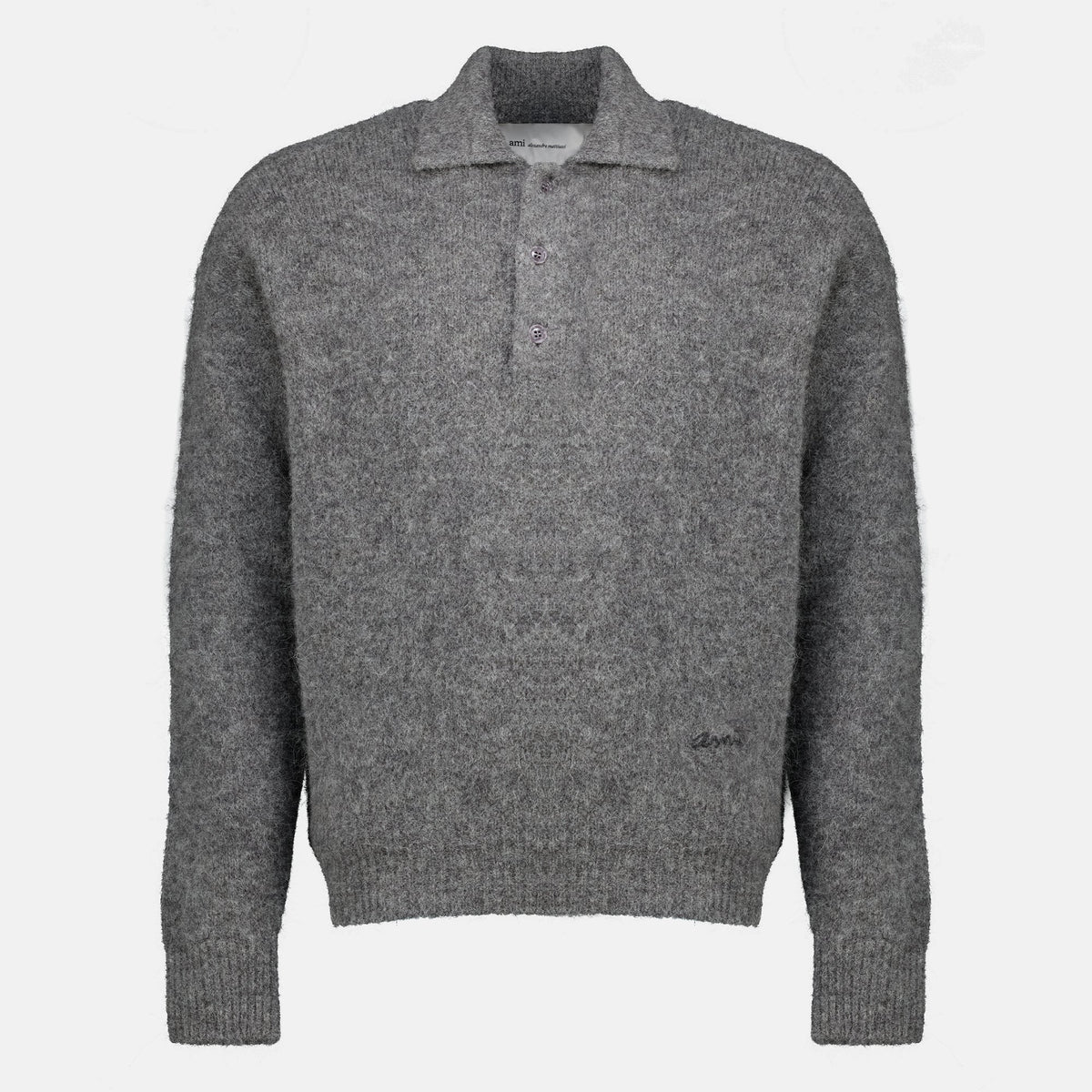 Polo cinzento de alpaca