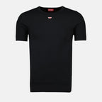 Diesel T-shirt, black cotton T-shirt, embroidered logo tee, casual wear, Spring-Summer collection