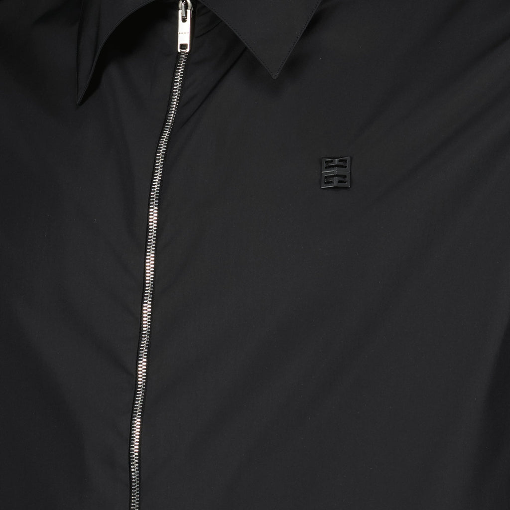 Givenchy shirt, zip-up shirt, 4G shirt, black shirt, polyester shirt