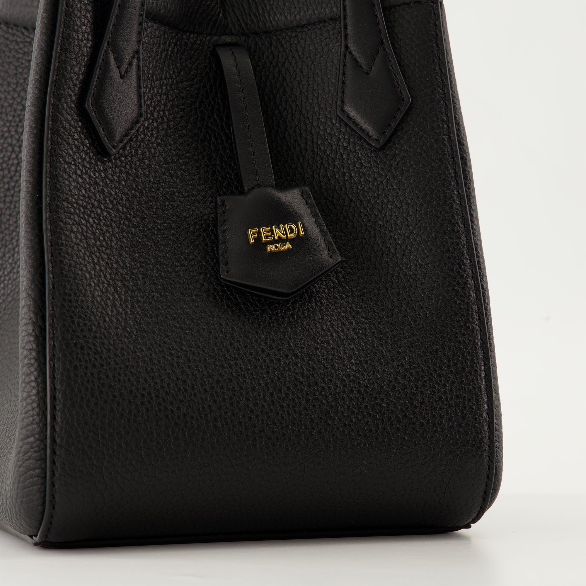 Fendi Origami Mini, black leather bag, luxury accessories, chic handbag, elegant design