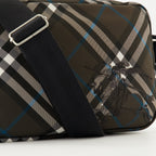 Burberry bag, check pattern bag, grey bag, designer accessories, Equestrian Knight emblem