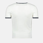 Bild des weißen und schwarzen Signature-T-Shirts von Courrèges für Männer - Saison Frühling-Sommer 2025 - Rückansicht