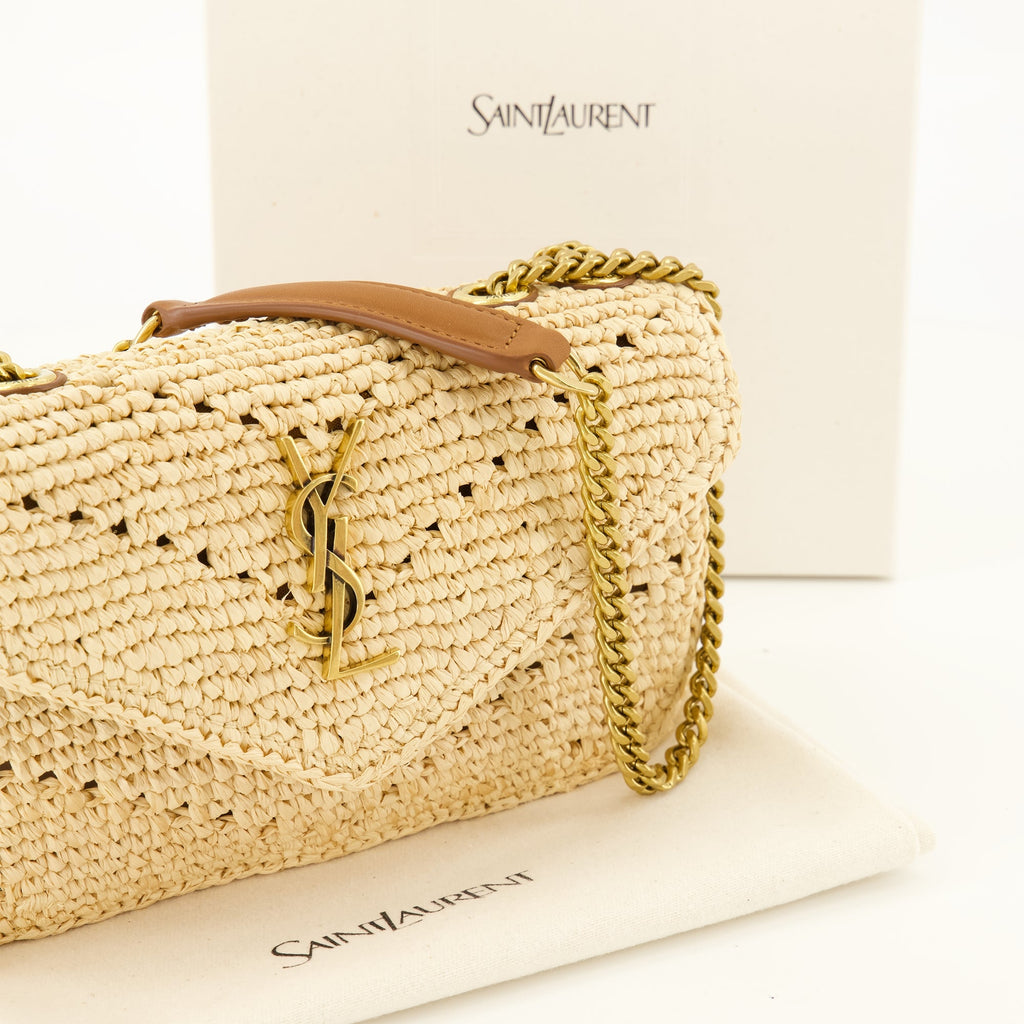 Loulou Mini Schultertasche aus Raffia