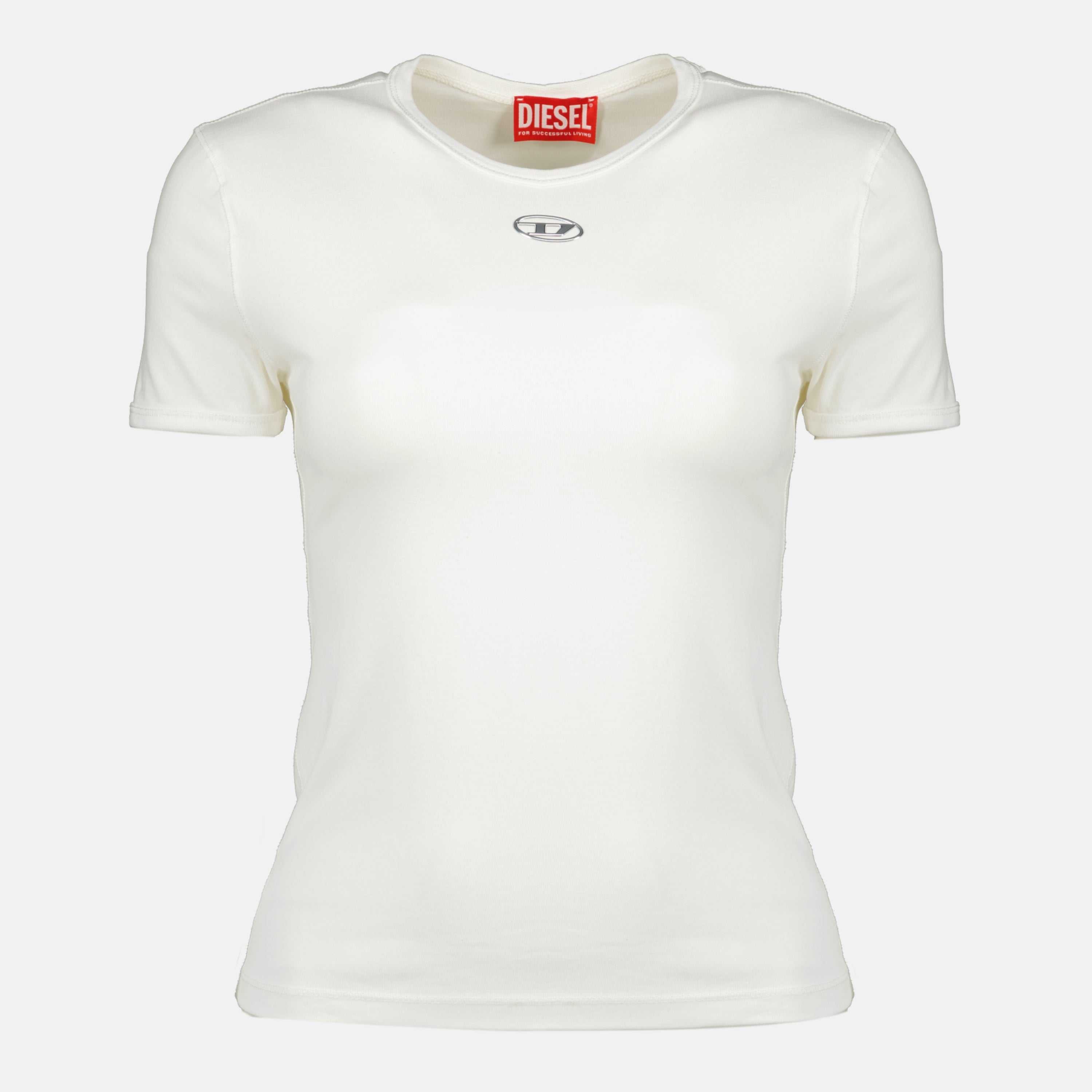 Image du T-shirt T-Uncutieslong-OD Blanc de Diesel pour femmes - Saison Printemps-Été 2026 - Vue de face