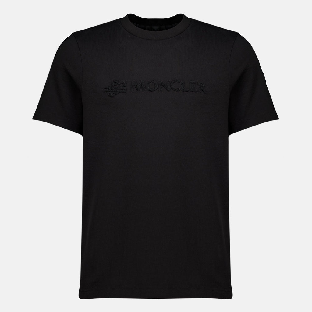 Schwarzes T-Shirt aus Baumwolle mit Logo