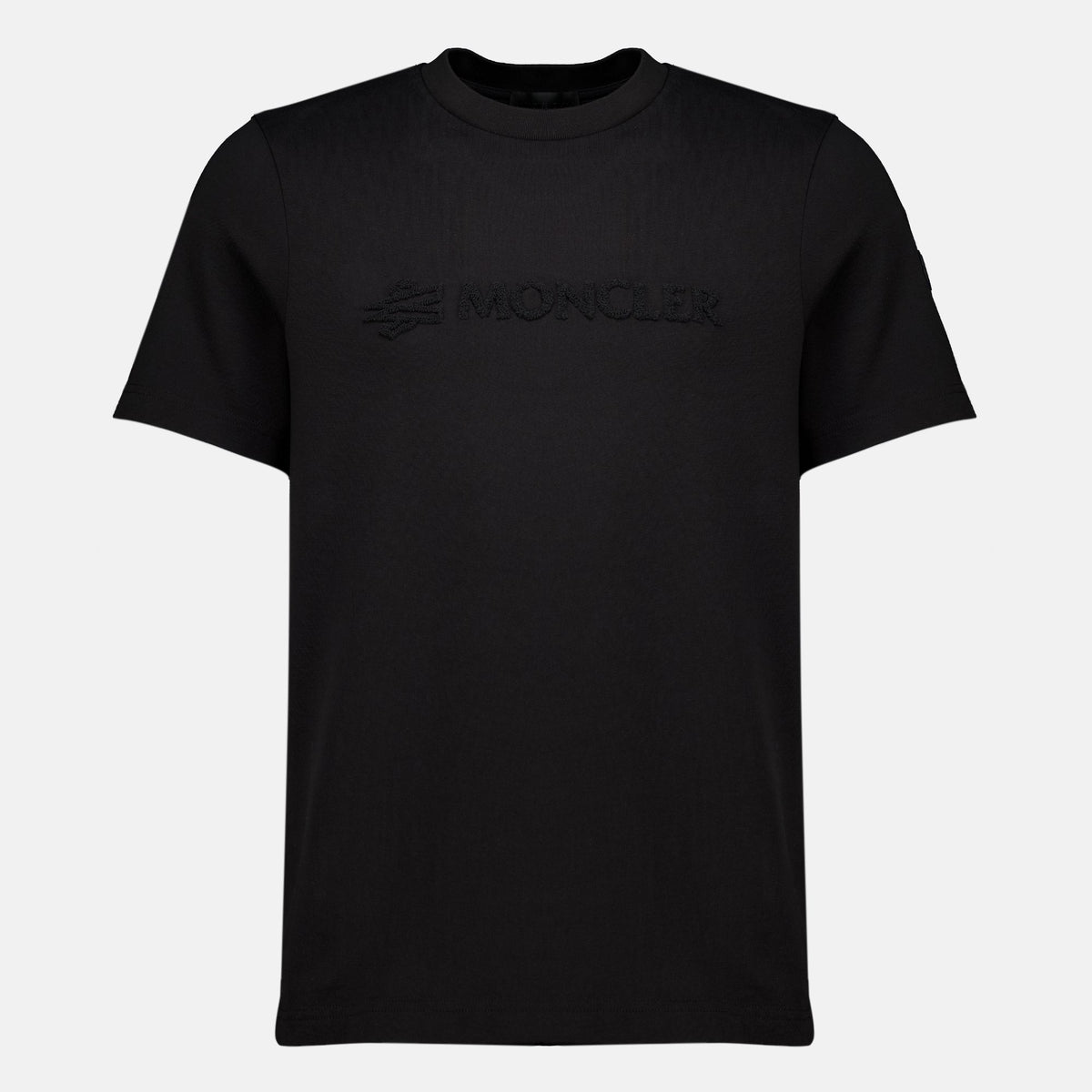 Camiseta negra de algodón con logotipo