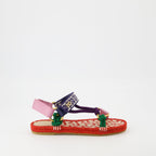 Lake Powell sandals, Valentino Garavani, multicolor print, comfortable sandals, adjustable Velcro straps