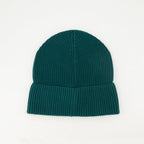 Imagen de gorro de punto verde con logo de Moncler para hombres - Temporada Primavera-Verano 2025 - Vista trasera