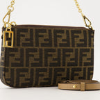 Fendi Baguette Pouch, FF Fabric, Jacquard Pouch, Luxury Accessories, Fashion Handbag