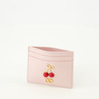 Image de porte-cartes cherryfic rose par Valentino Garavani pour femmes - Saison Printemps-Été 2026 - Vue Détail 1
