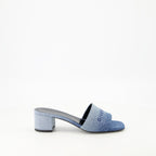 Image of Denim 4G Heeled Sandals by Givenchy for Women - Season Spring-Summer 2025 - Right Side View