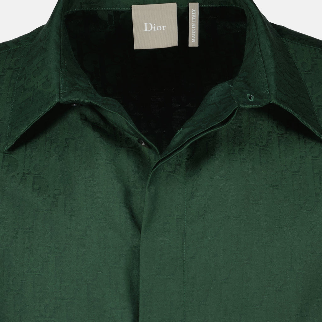Chemise en Soie Verte Oblique
