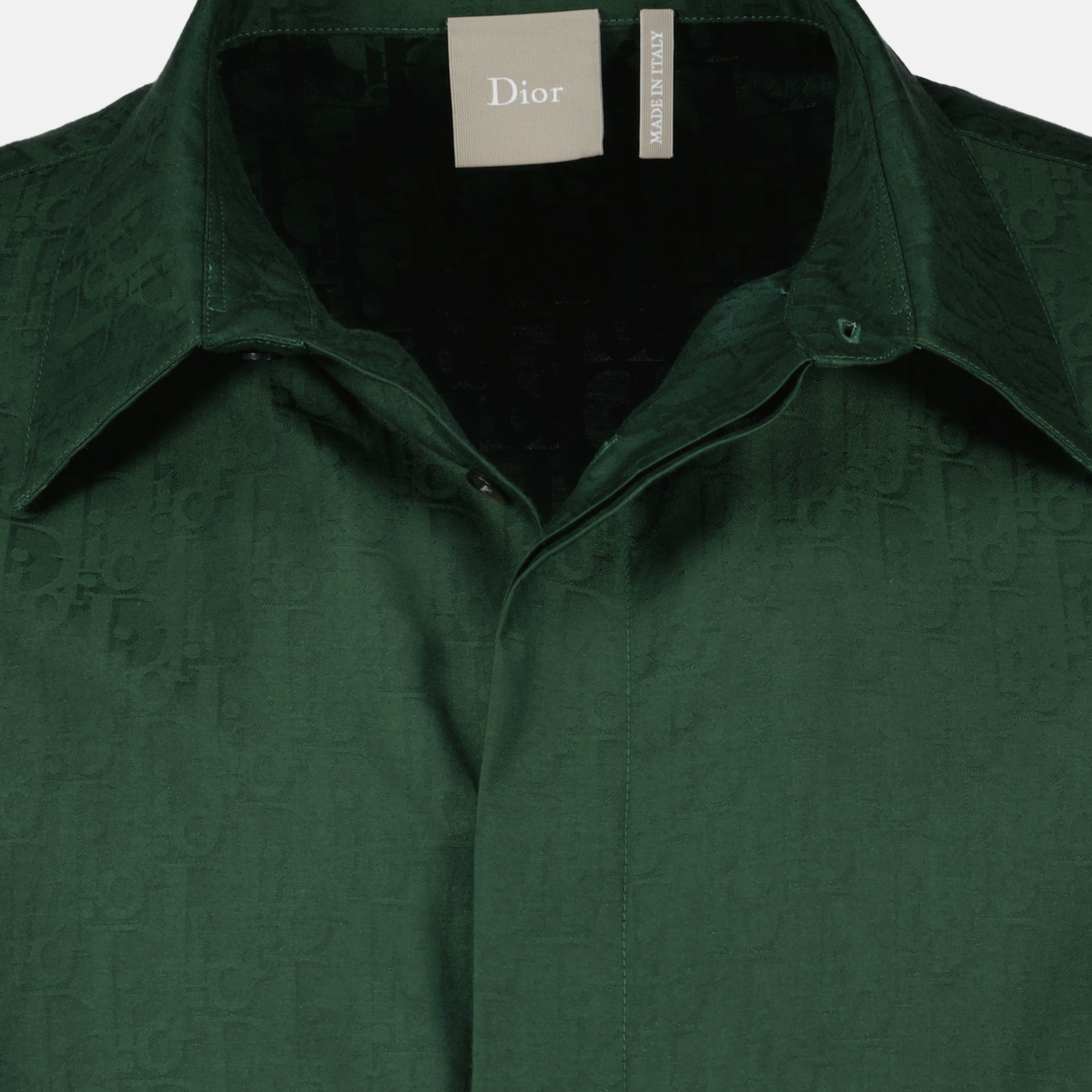 Chemise en Soie Verte Oblique