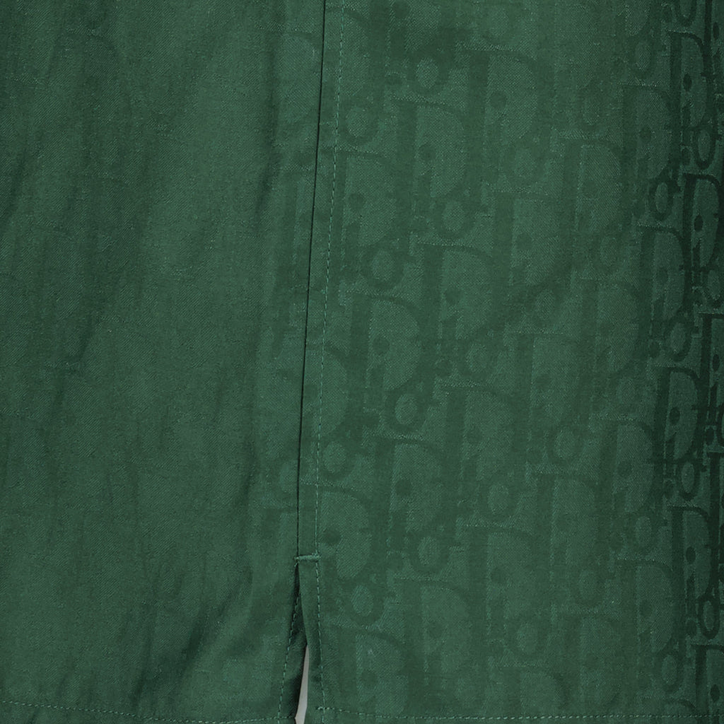 Oblique Green Silk Shorts