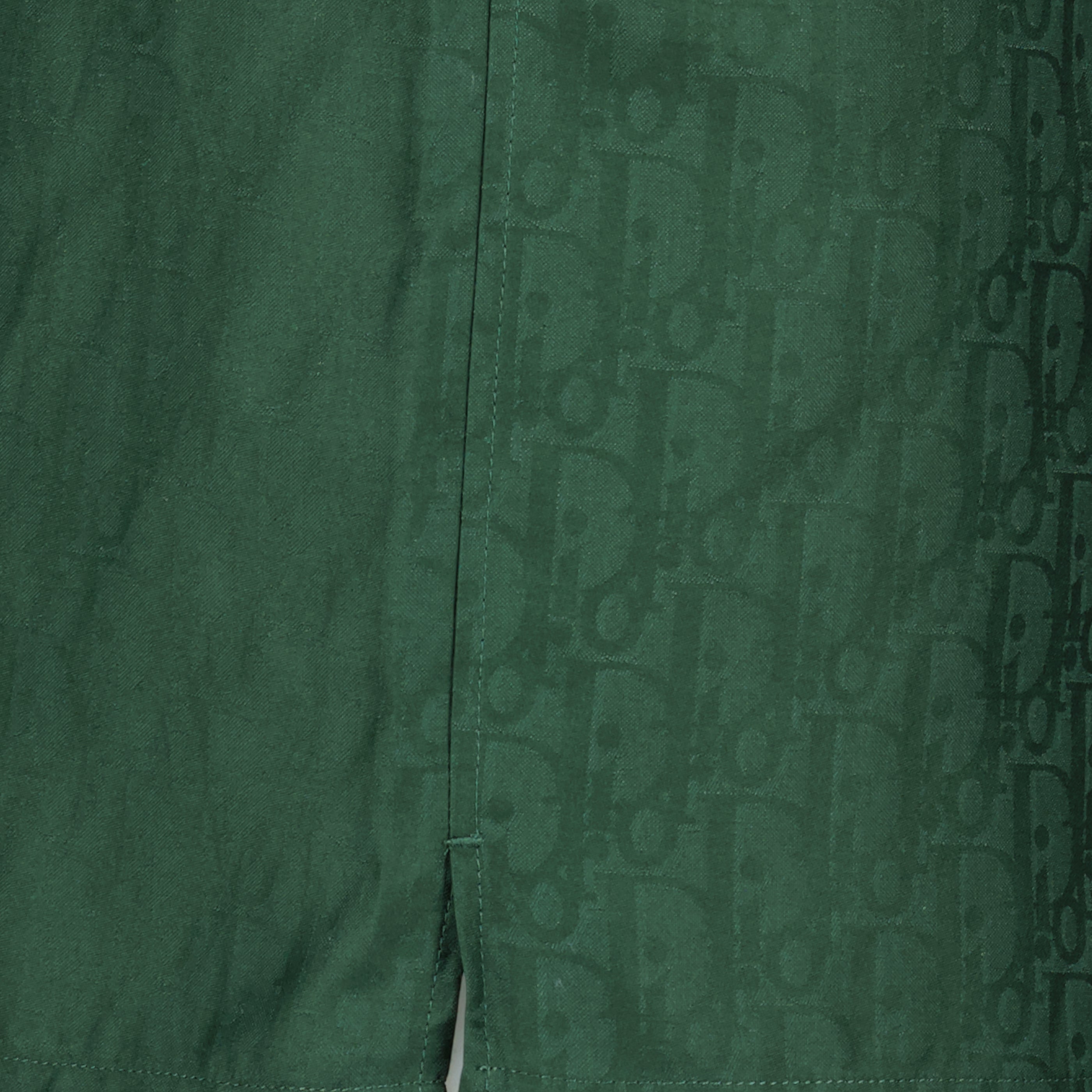 Oblique Green Silk Shorts