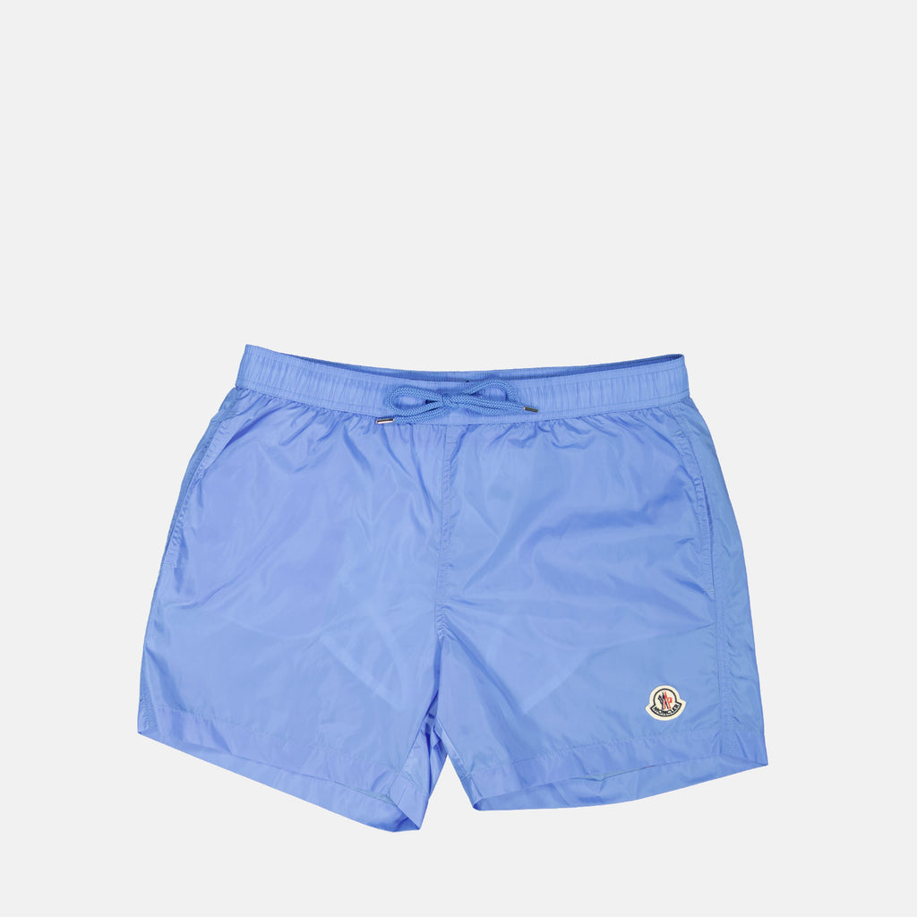 swim shorts, Moncler swimwear, blue swimwear, men's swim shorts, nylon swim shorts