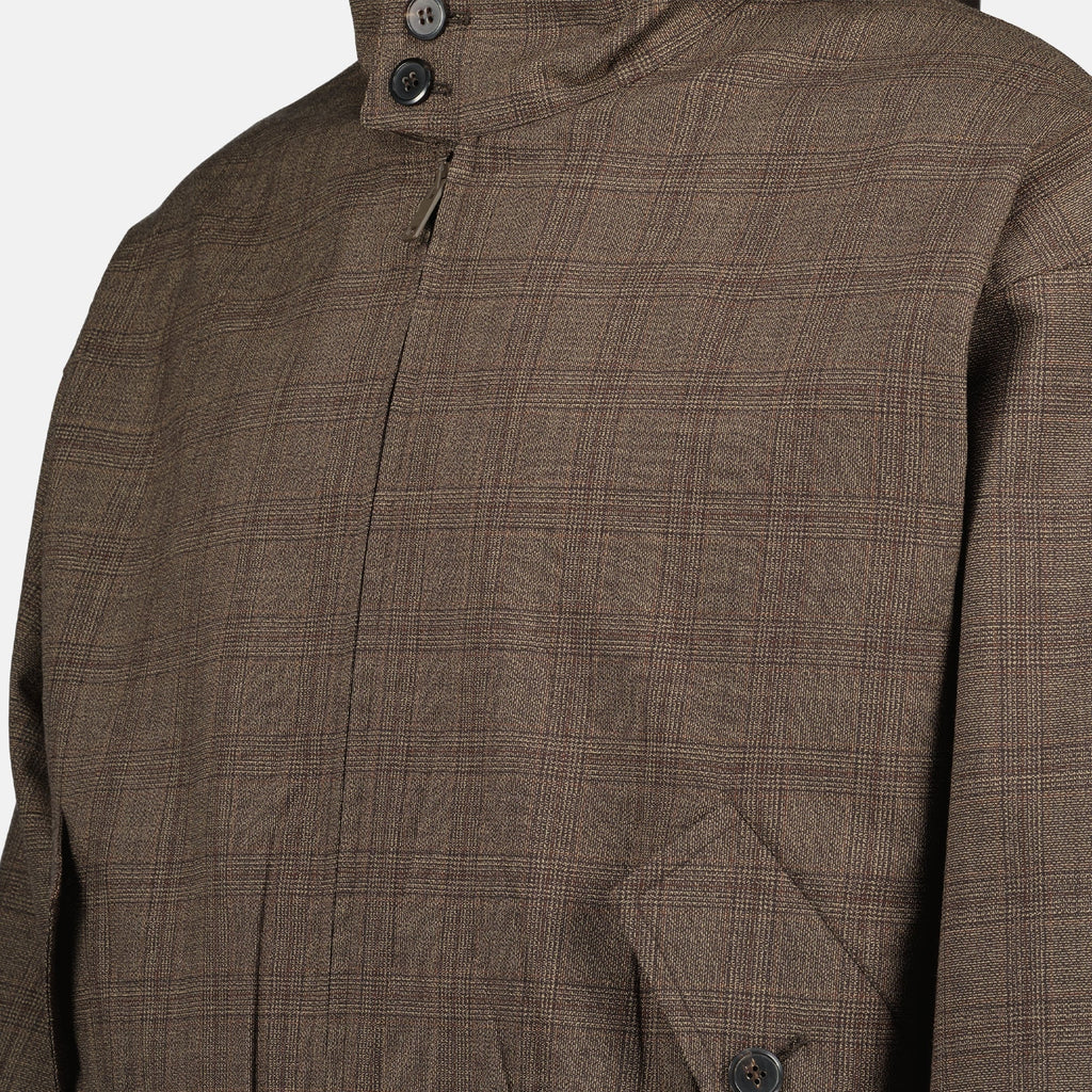 프라다 남성용 울 체크 재킷 이미지 - 시즌 봄-여름 2026 - 세부 정보 보기 1