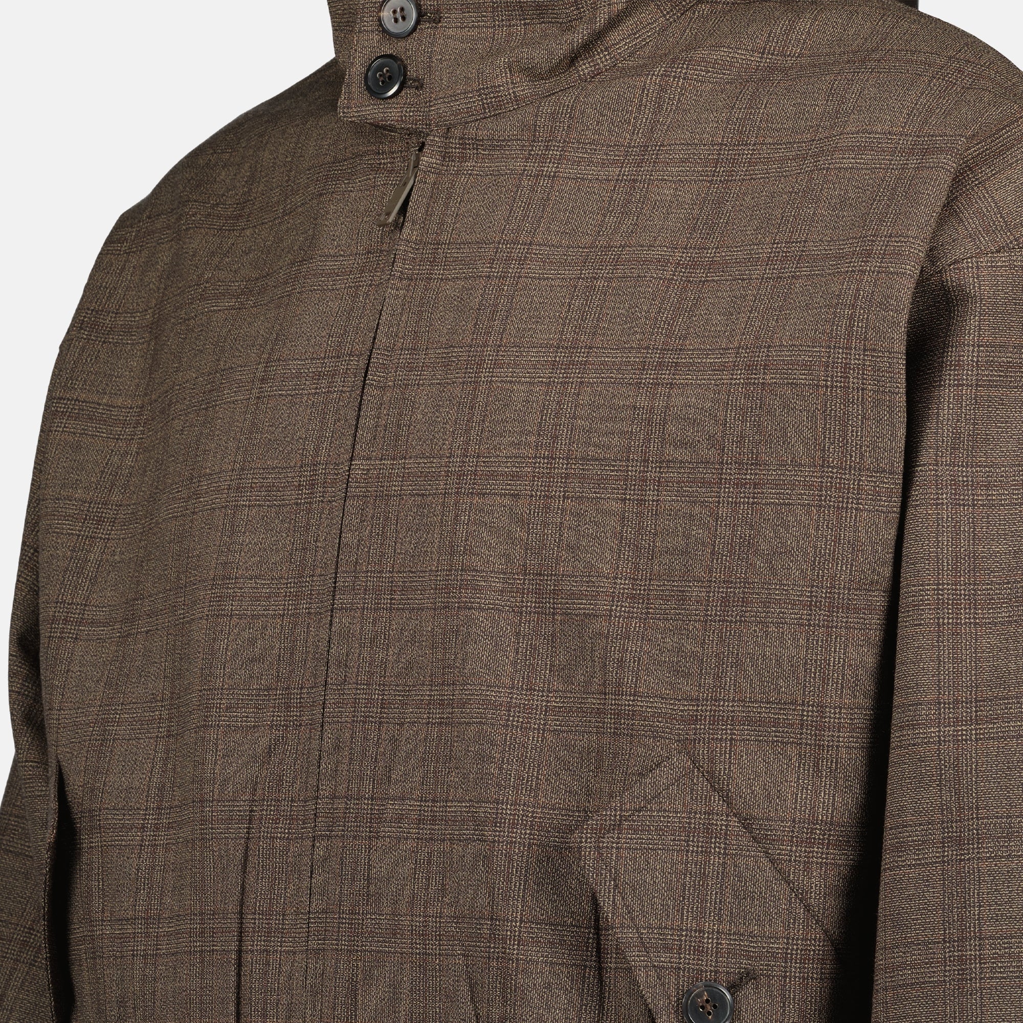 프라다 울 체크 재킷