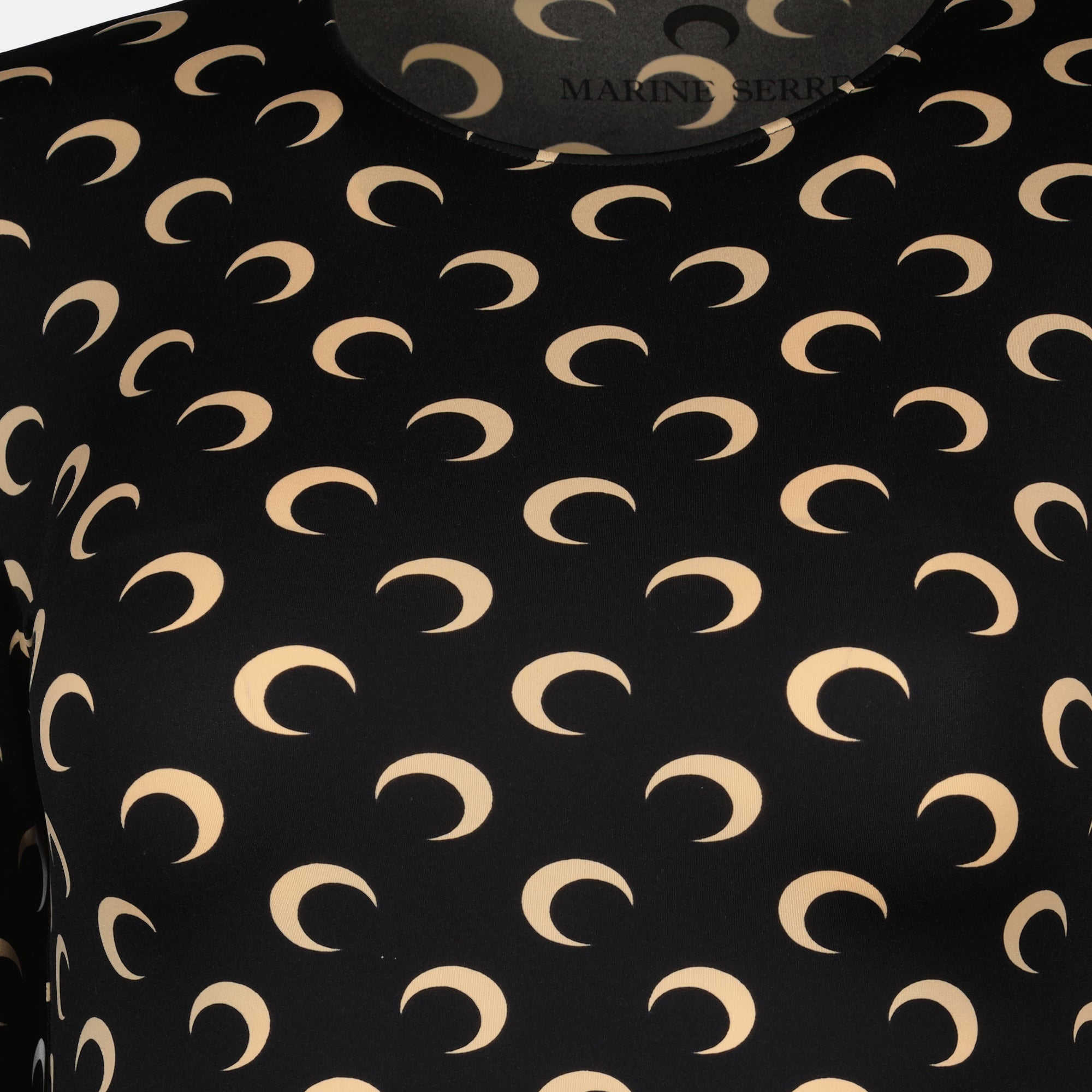 Marine Serre top, moon print top, long sleeve top, body-hugging fit, autumn-winter collection