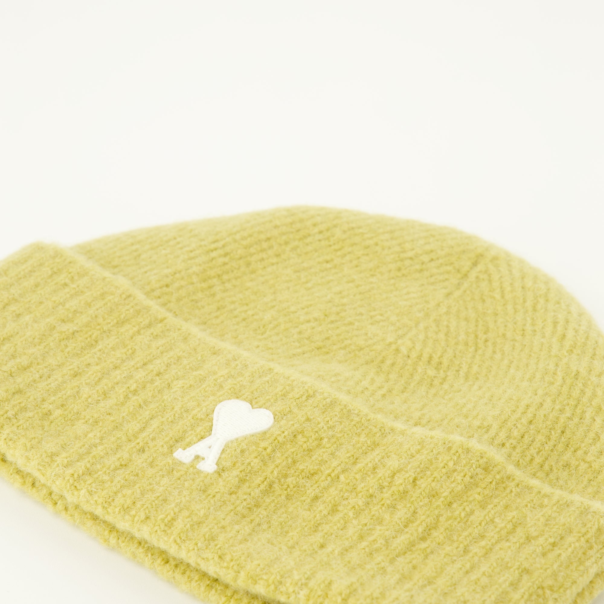 Yellow Knit Hat, AMI Paris, Autumn-Winter Accessories, Knit Beanie, Warm Winter Hat