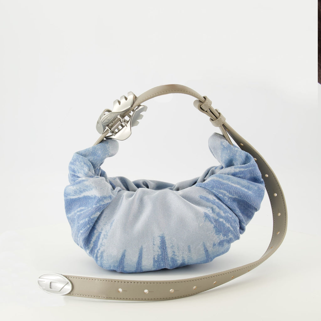 Bild der Satin-Denim-Hobo-Tasche von Diesel für Damen - Saison Frühling-Sommer 2026 - Vorderansicht