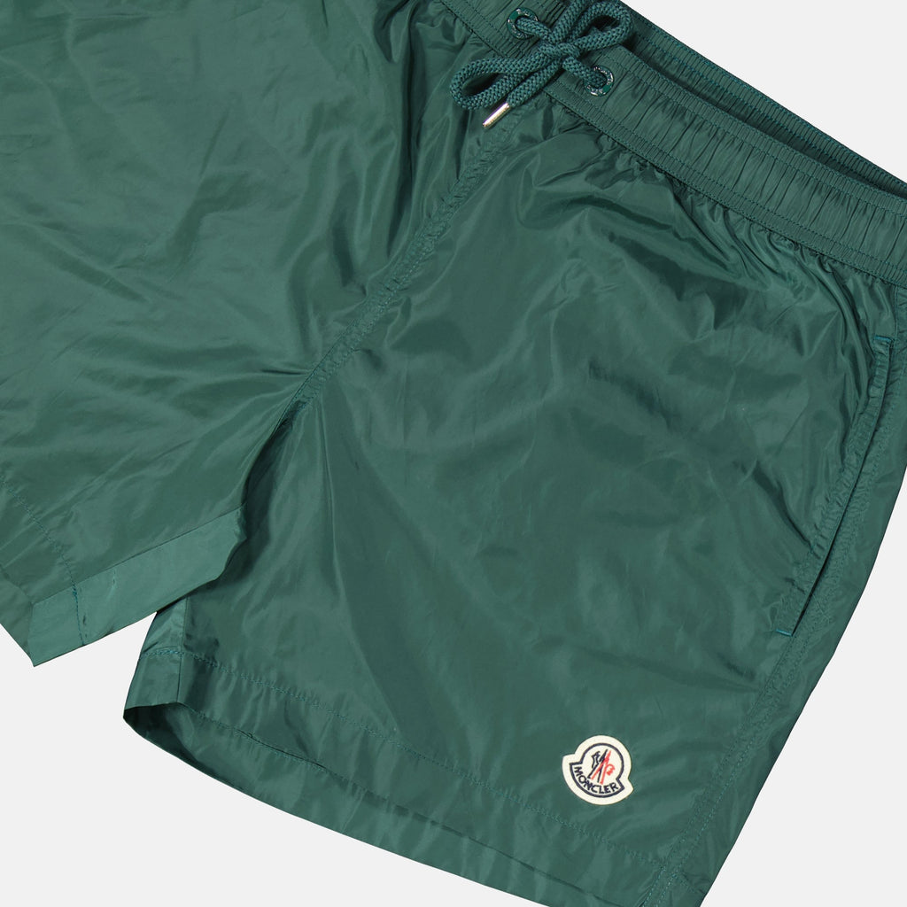swim shorts, Moncler, green swimwear, summer fashion, men's swimwear