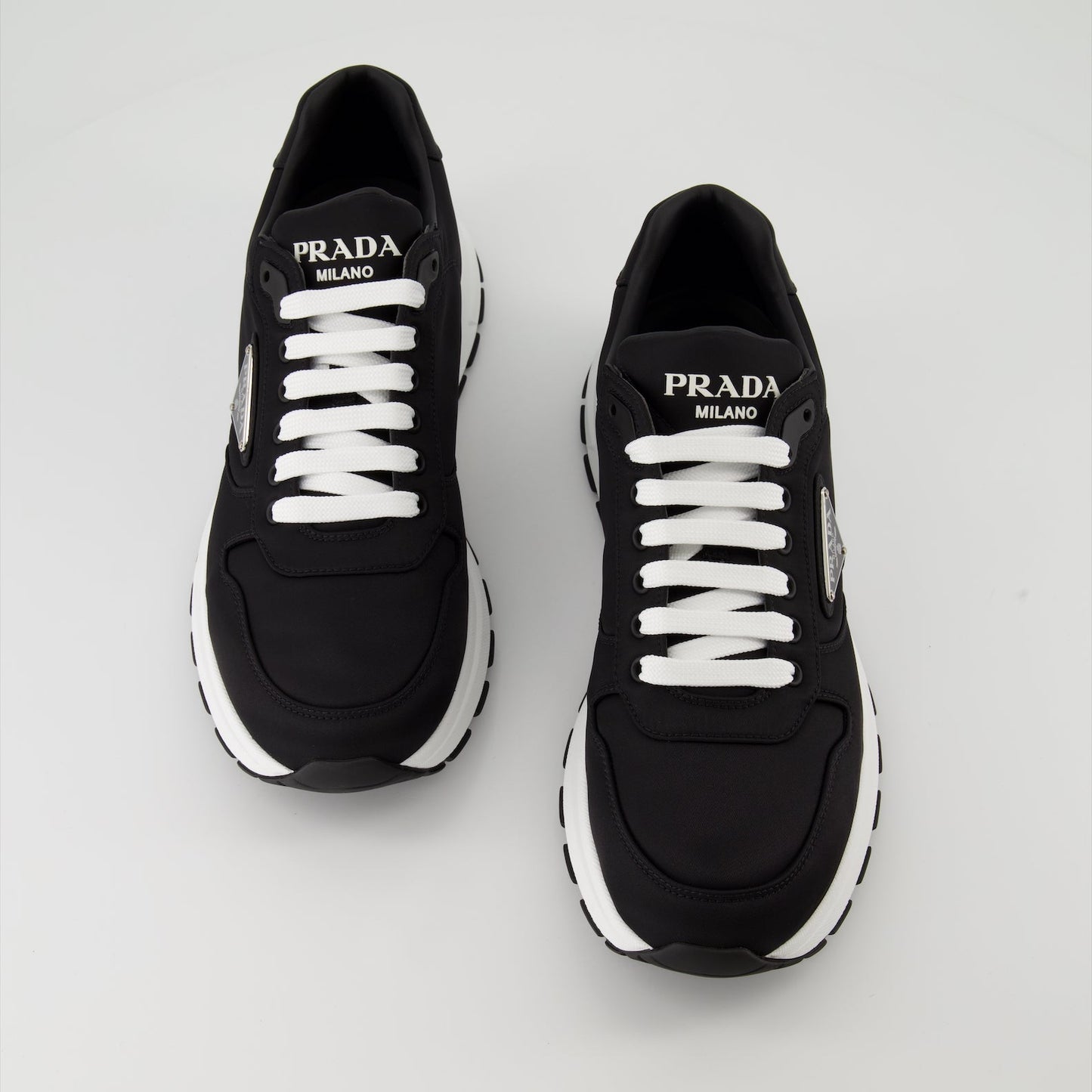 Prax 01 sneakers, Prada footwear, black Re-Nylon sneakers, luxury sneakers, Autumn-Winter 2024