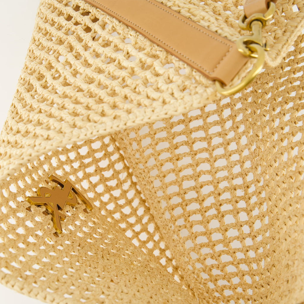 Oxalis Bag, Saint Laurent, raphia bag, beige handbag, designer accessories