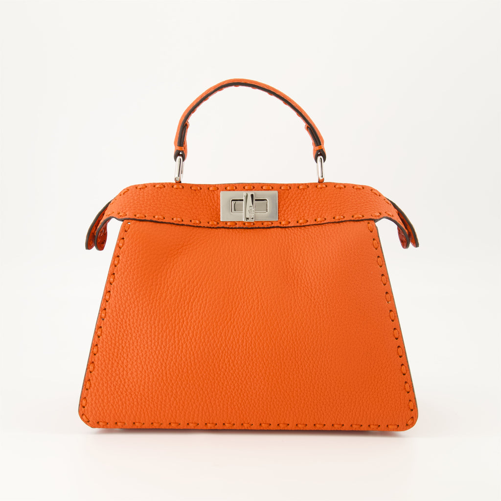 Fendi, Peekaboo ISeeU, orange bag, calf leather bag, designer accessories