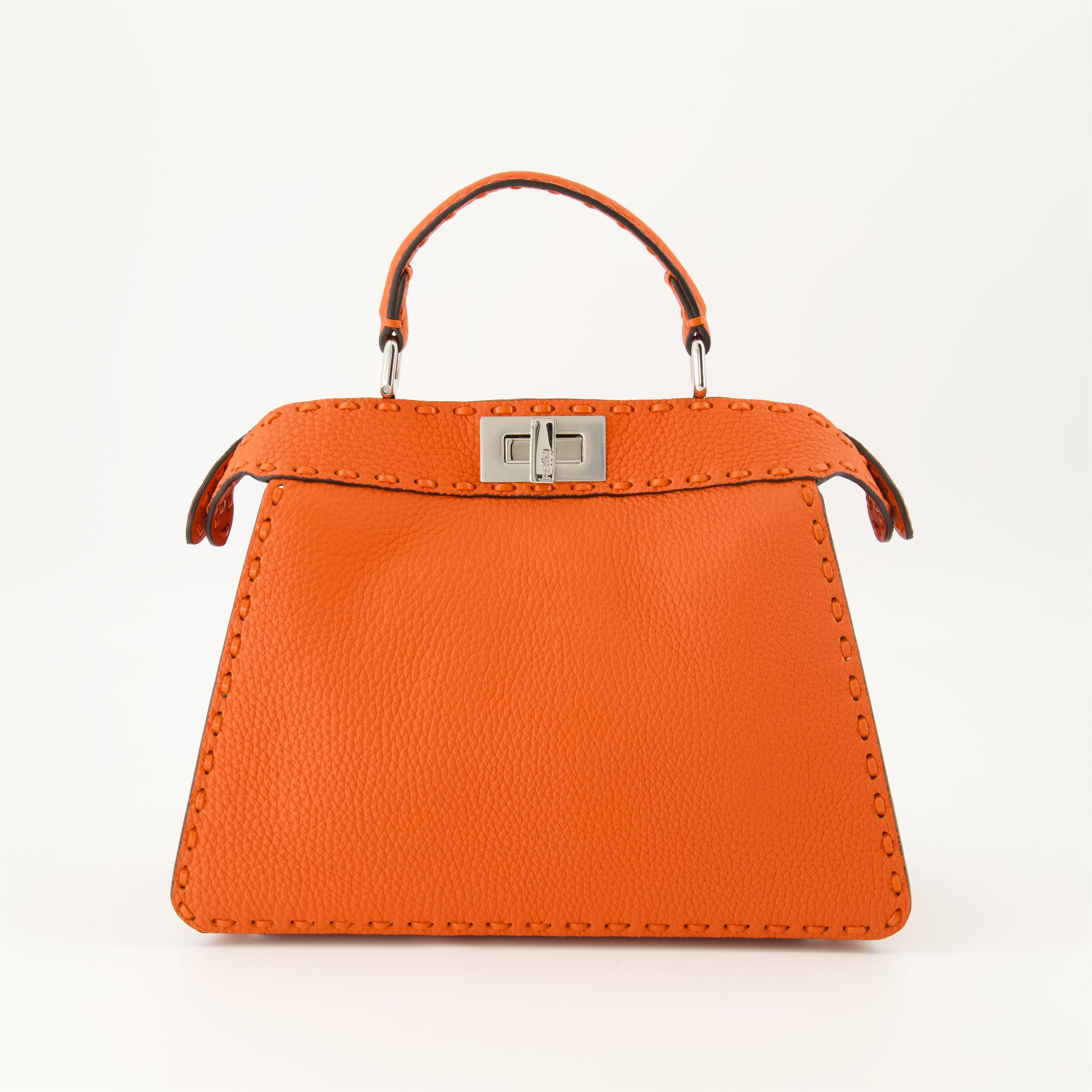 Fendi, Peekaboo ISeeU, orange bag, calf leather bag, designer accessories