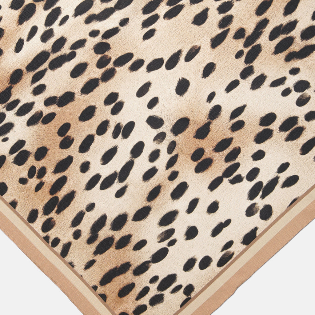 레오퍼드 프린트 실크 스카프 4G