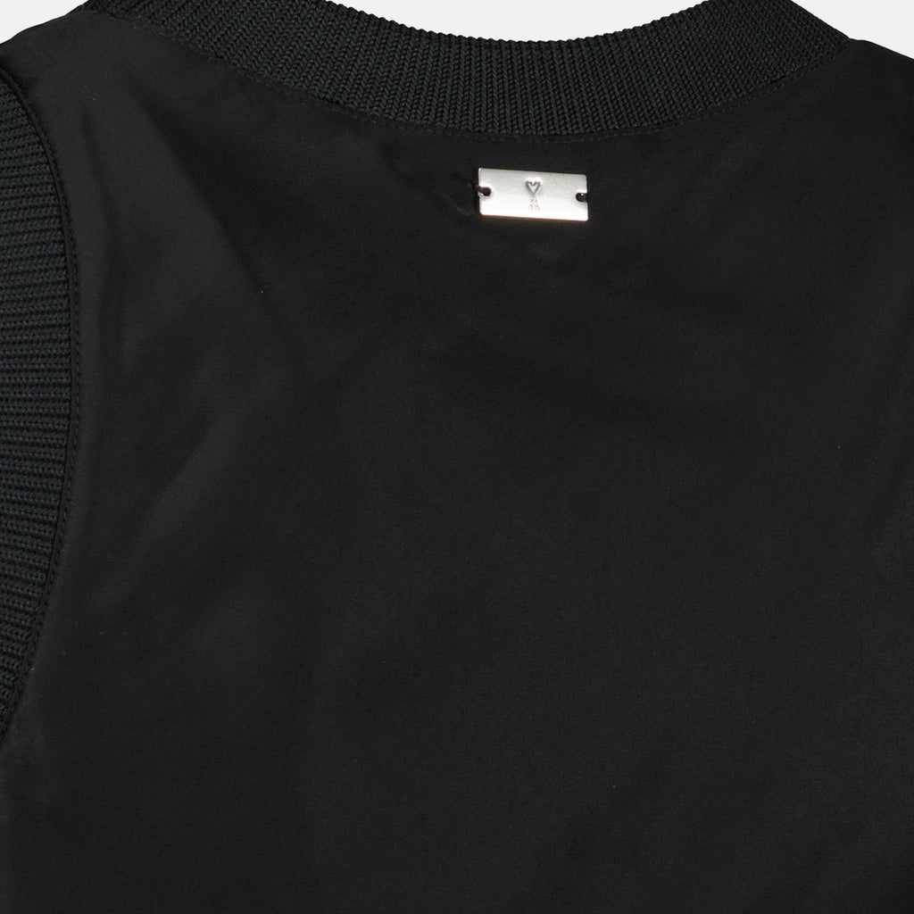 Top Sem Mangas Efeito Satinado Preto